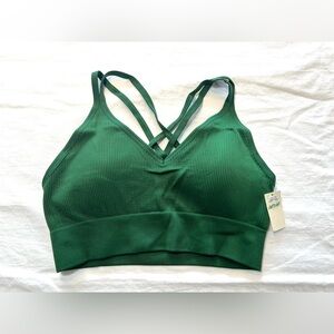 Aerie Green Ribbed Bralette XL